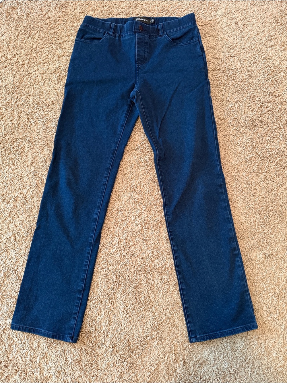 Betabrand Navy Straight-Leg Women's Jeans